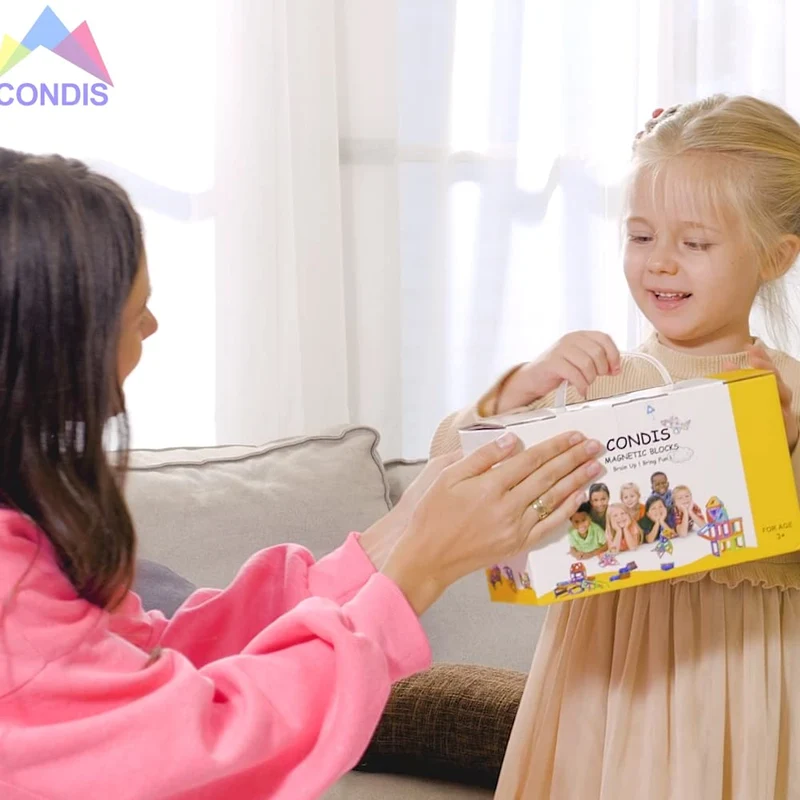 Condis Costruzioni Magnetiche Bambini 120 Pezzi, 3 - 8 anni Giocattoli con Calamite Educativi Regalo Montessori