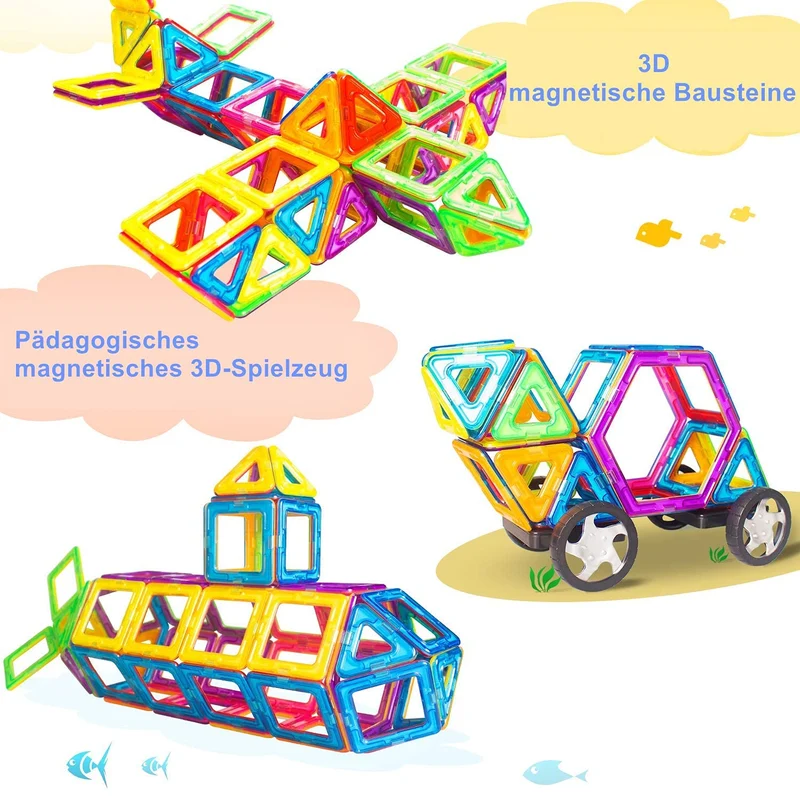 Condis Costruzioni Magnetiche Bambini 120 Pezzi, 3 - 8 anni Giocattoli con Calamite Educativi Regalo Montessori