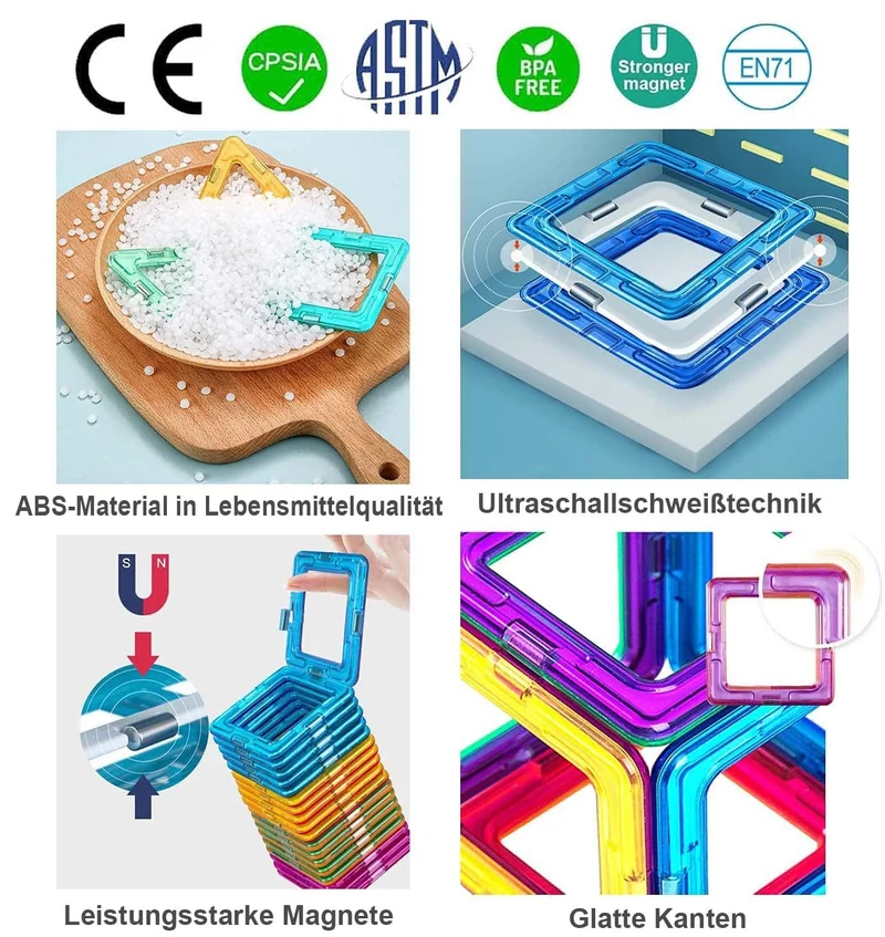 Condis Costruzioni Magnetiche Bambini 120 Pezzi, 3 - 8 anni Giocattoli con Calamite Educativi Regalo Montessori