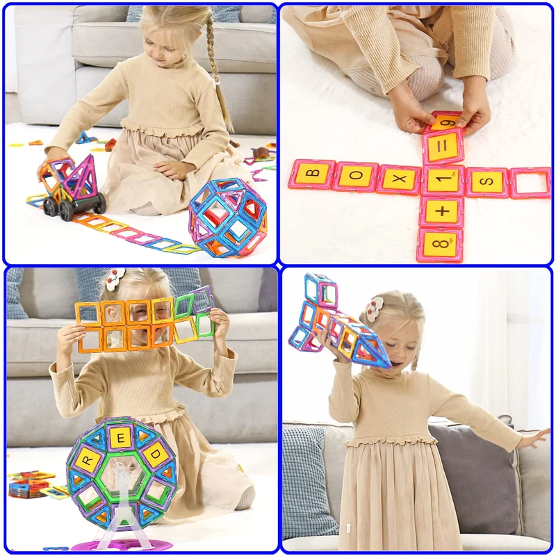 Condis Costruzioni Magnetiche Bambini 120 Pezzi, 3 - 8 anni Giocattoli con Calamite Educativi Regalo Montessori