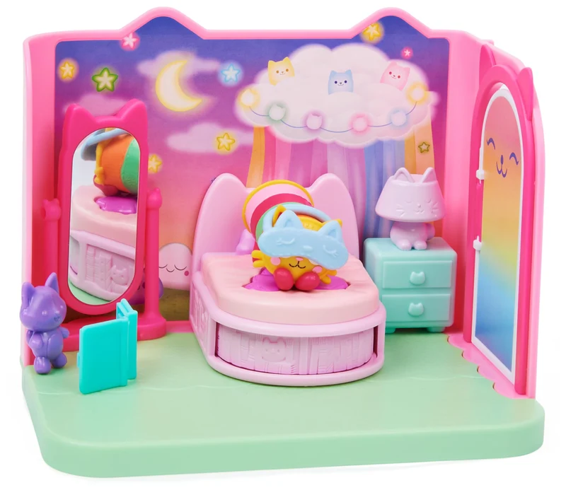 Gabby's Dollhouse, La camera da letto di Cuscigatta, mini playset stanze della casa, giochi per bambini dai 3 anni in su