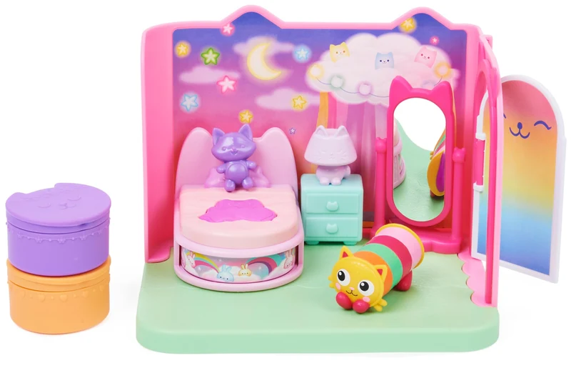 Gabby's Dollhouse, La camera da letto di Cuscigatta, mini playset stanze della casa, giochi per bambini dai 3 anni in su