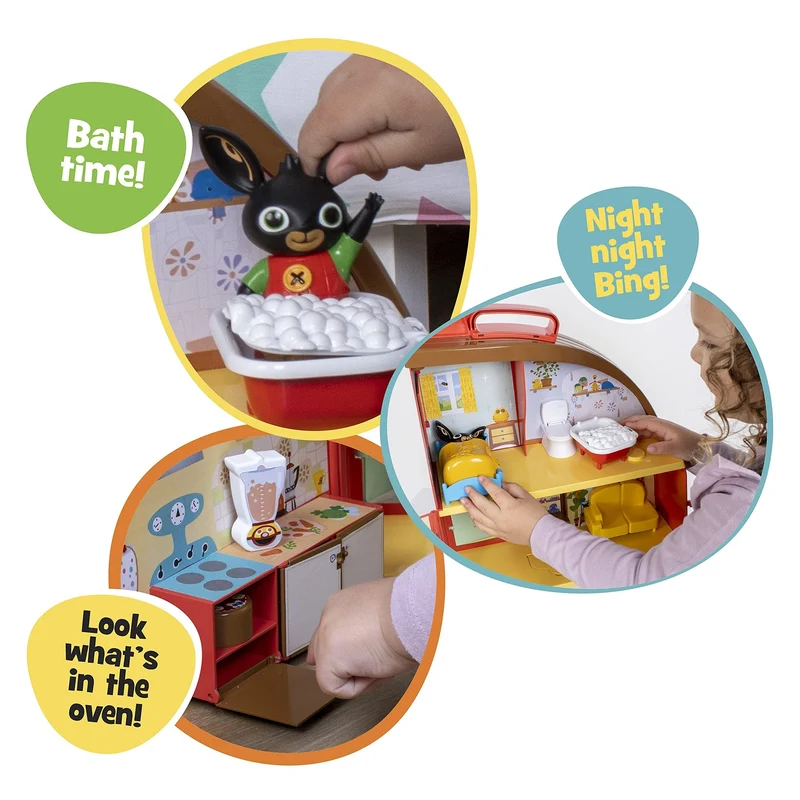 Bing 3583 House Playset, Flop Figures, from CBeebies TV Show. Tough, Colourful, Well-Made Role-Play Toy. Kids Aged 18 Months Plus,Red