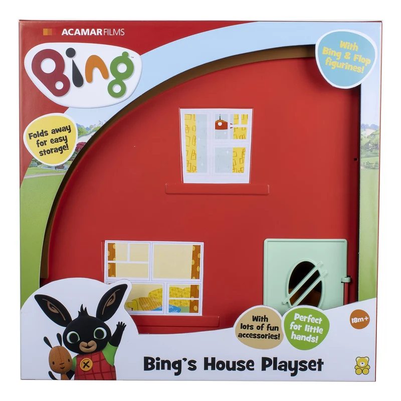 Bing 3583 House Playset, Flop Figures, from CBeebies TV Show. Tough, Colourful, Well-Made Role-Play Toy. Kids Aged 18 Months Plus,Red