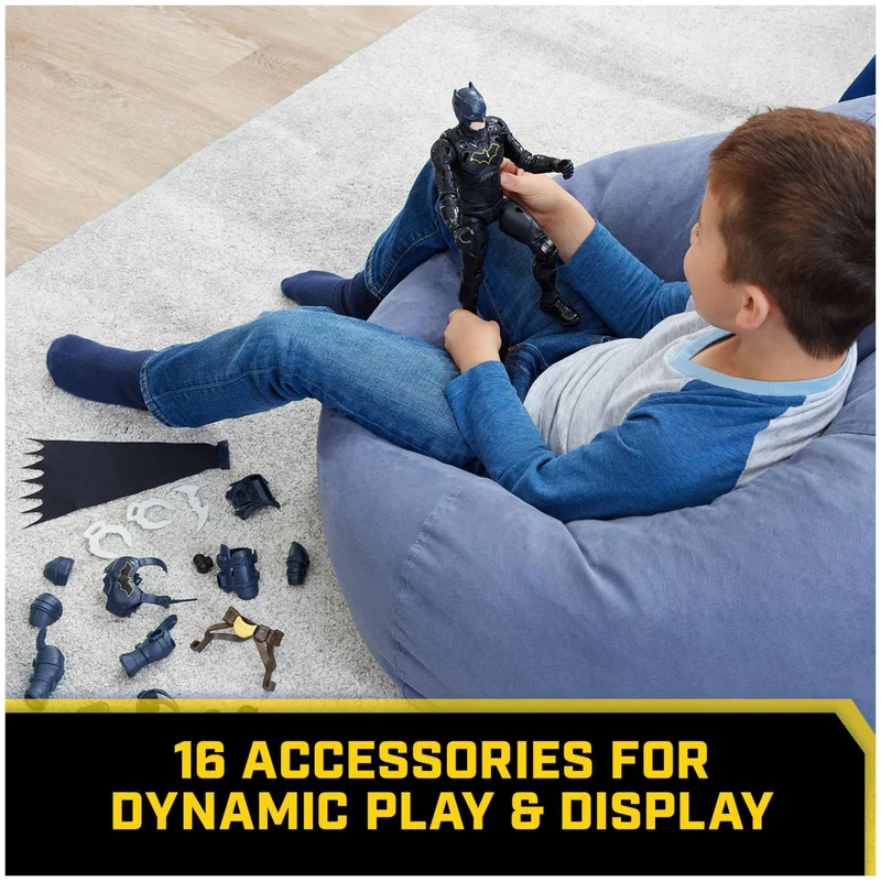 DC Comics, Action Figure Batman Adventures, Supereroe Giocattolo in Scala, Personaggio Alto 30 cm, con 16 Accessori e 17 Punti di Articolazione, Giochi per Bambini, 4+ Anni