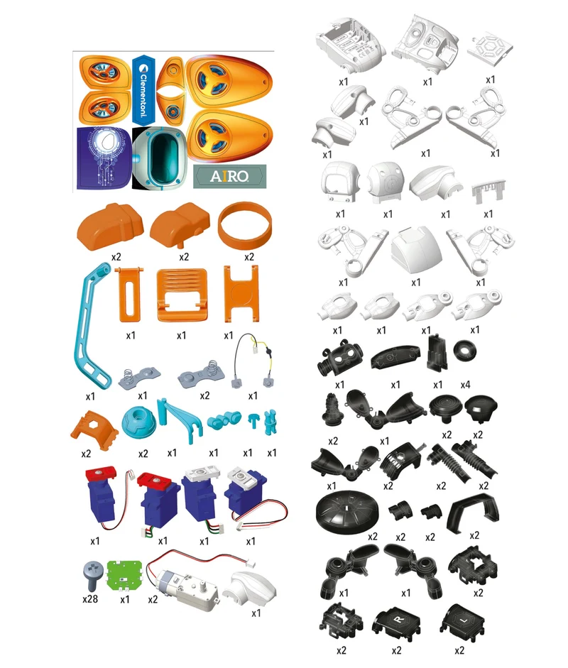 Clementoni Scienza e Gioco Robotics - AIRO, Robot da Assemblare, Bambini 9+ Anni, con App Dedicata e Tecnologia AI, Imita Movimenti con l'Intelligenza Artificiale, 6 Motori, Lingua Italiana, 19317
