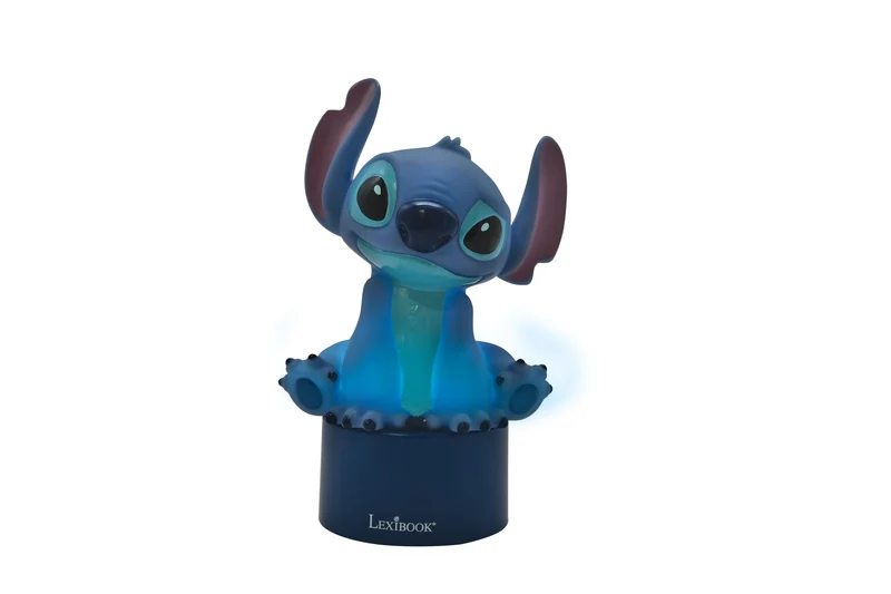 Lexibook, Disney Stitch, Notturna con Altoparlante, Cambiamento di Colore, Luce soffusa, Funzionamento a Batteria, Blu, NS01D
