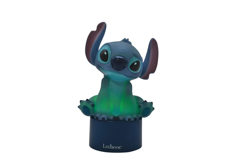 Lexibook, Disney Stitch, Notturna con Altoparlante, Cambiamento di Colore, Luce soffusa, Funzionamento a Batteria, Blu, NS01D
