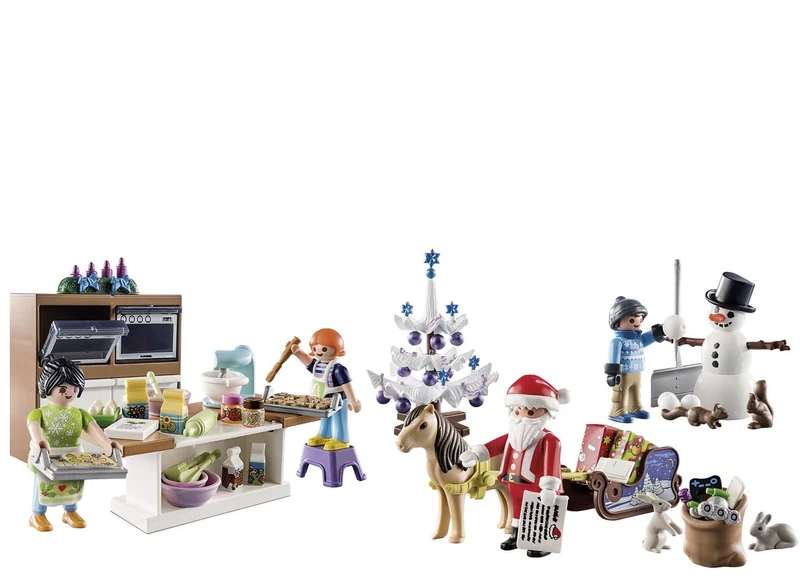 PLAYMOBIL Christmas 71088 Calendario dell'Avvento per Bambini, Pasticceria di Natale con Formine per i Biscotti, Include Pasticceria Giocattolo, Giocattolo per Bambini da 4 Anni in su