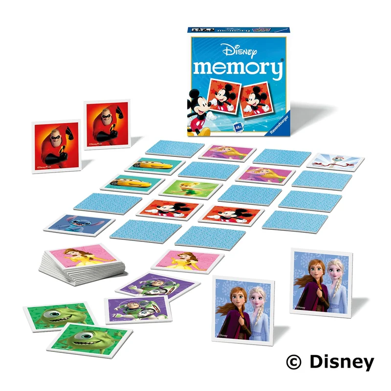 Ravensburger Disney Mini Memory Matching Picture Snap Pairs Game for Kids Age 3 Years Up