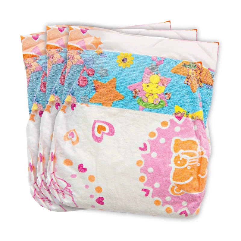 Heless 375 - Pannolini per Bambole, Dimensioni 28-35 cm, 3 Pezzi