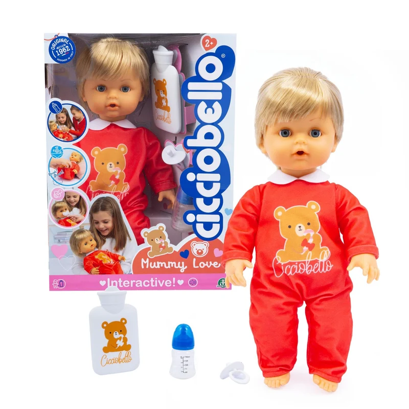 Cicciobello Mummy Love, Bambola Interattiva da 42 cm con Funzioni Realistiche di Coliche e Fame, Giochi Bambini 2 anni, Accessori Inclusi, Ciuccio, Biberon e Borsa dell'Acqua Calda