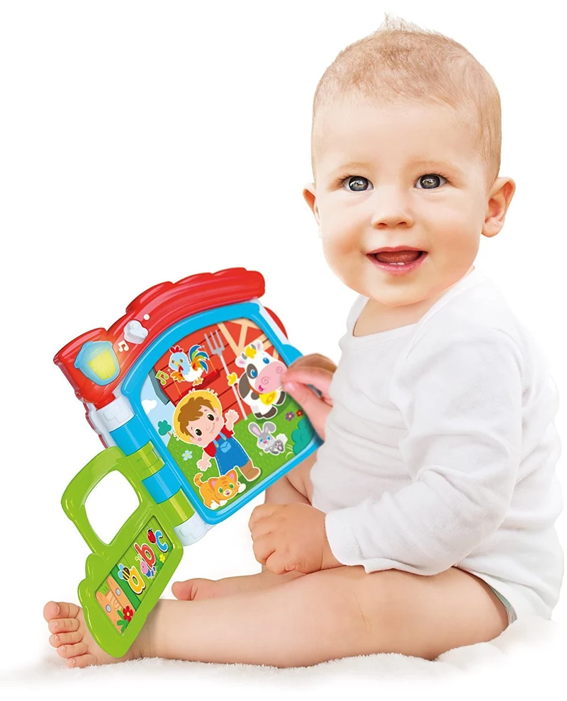 Baby Clementoni - Il Mio Primo Libro della Fattoria, Gioco Educativo Bambini 10 Mesi-3 Anni, Libro Interattivo, Suoni e Immagini per Riconoscere gli Animali della Fattoria, Lingua Italiana, 17222