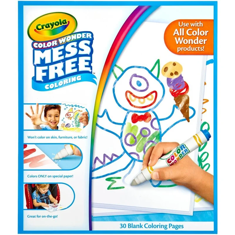 CRAYOLA Color Wonder Album Ricarica, 30 Pagine, da Utilizzare con i Prodotti Color Wonder e StampaMagici, Trasparente, 30 Pagine