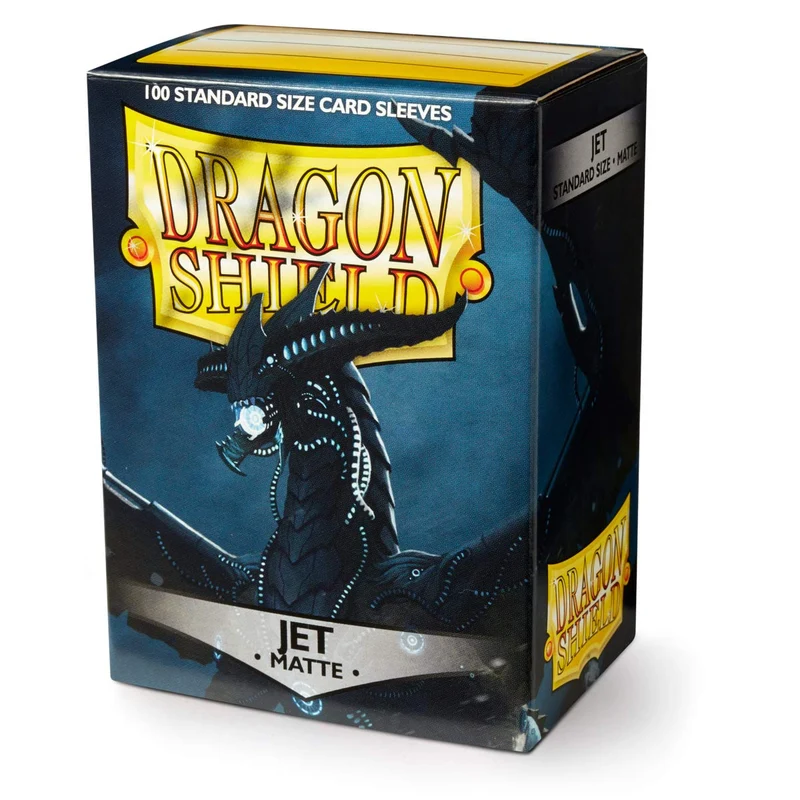 Arcane Tinmen ART11024 Sleeves: Dragon Shield Matte Jet (100) Standard Size 100pk-Jet, Black