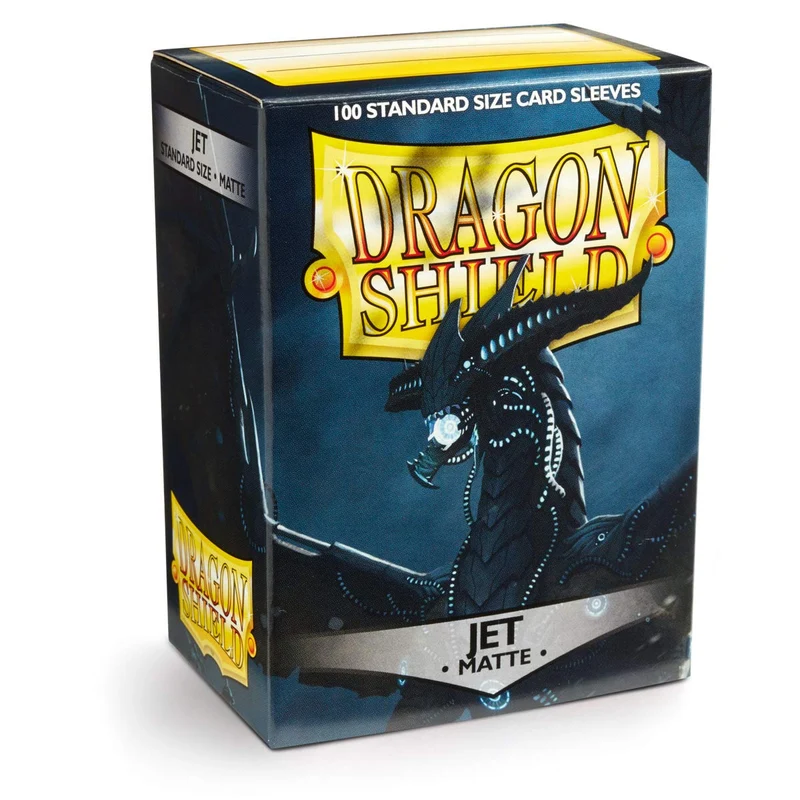 Arcane Tinmen ART11024 Sleeves: Dragon Shield Matte Jet (100) Standard Size 100pk-Jet, Black
