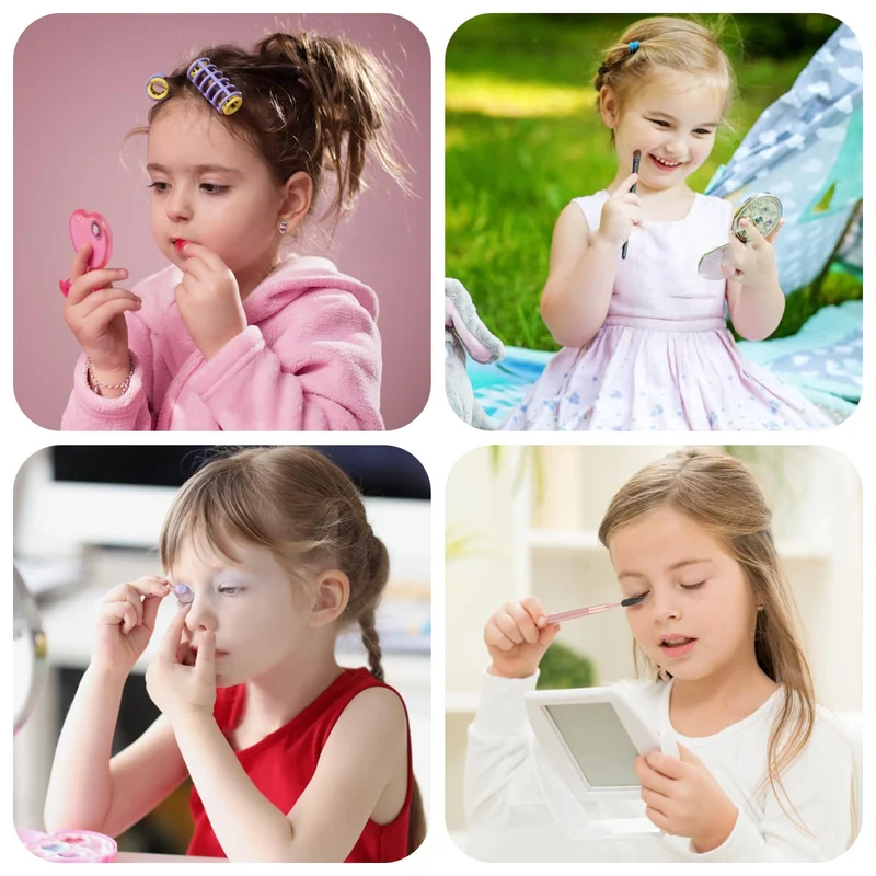 AYNKH Set di trucchi per ragazze, 33 colori, giocattoli per il trucco per bambini, atossici, con 8 pennelli lavabili, spettacoli teatrali, Halloween, feste di compleanno, set di bellezza regalo