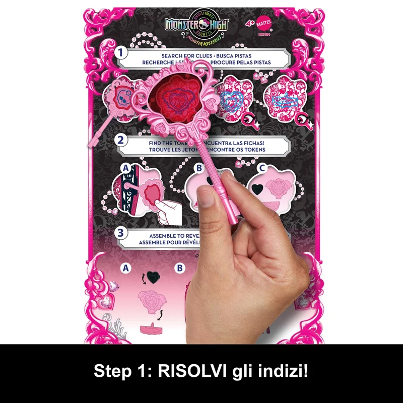 Monster High Segreti da Brivido - Draculaura Misteri Mostruosi, Set con Bambola e Guardaroba, 19 Accessori e Capi d'Abbigliamento a Sorpresa Inclusi, Giocattolo per Bambini, 4+ Anni, HXH84