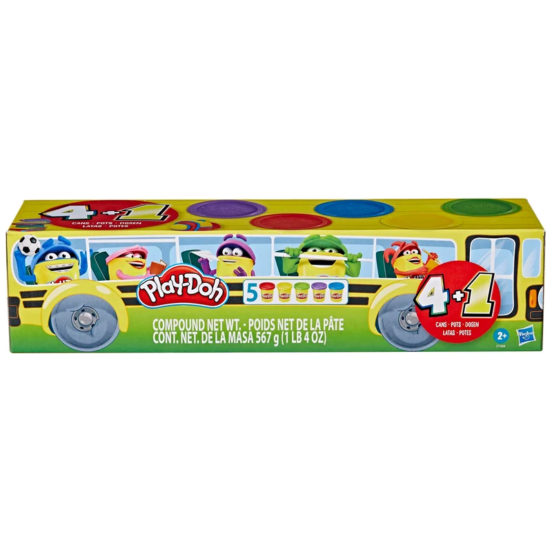 Play-Doh Hasbro, Torna a Scuola, Giochi per Bambini da 2 Anni in su, Confezione da 5 vasetti da 112 g di Pasta modellabile atossica, Giocattolo per Le attività artistiche e manuali
