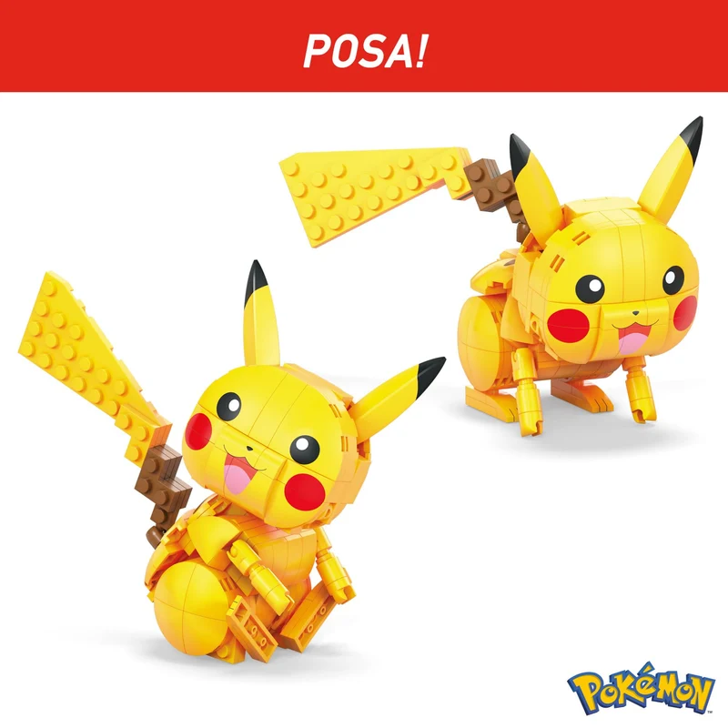 Mega Pokémon - Pikachu, Personaggio da Costruire con 211 mattoncini, Alto 10+ cm e con Dettagli Elettro sulle guance, da Collezionare ed esporre, Giocattolo per Bambini, 7+ Anni, GMD31