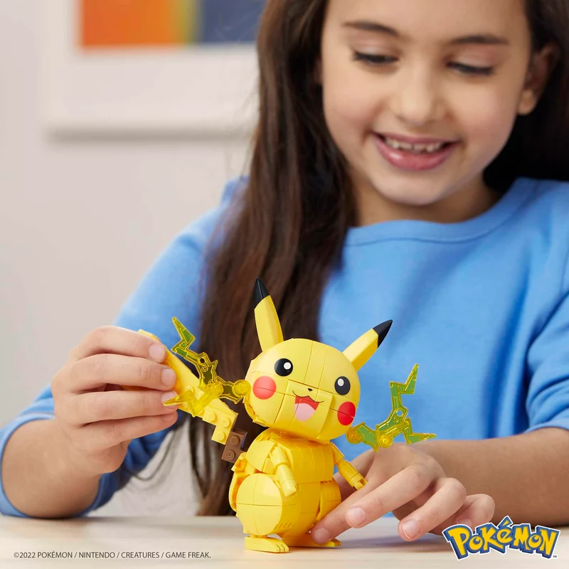 Mega Pokémon - Pikachu, Personaggio da Costruire con 211 mattoncini, Alto 10+ cm e con Dettagli Elettro sulle guance, da Collezionare ed esporre, Giocattolo per Bambini, 7+ Anni, GMD31