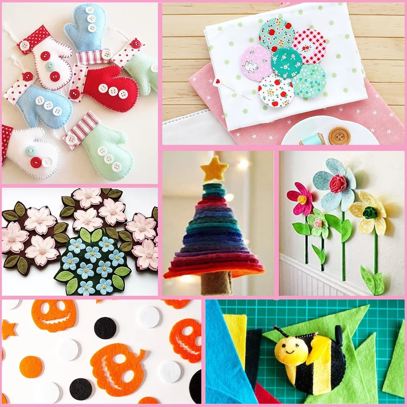Menmamenma Feltro in Fogli, 40 Colori Feltro 20 * 30 cm Colorato Pannolenci Feltro DIY Tessuto Poliestere Cuciture per Cucire Mestieri Stoffa di Cucito Bricolage Patchwork Creativi Fai-da-Te