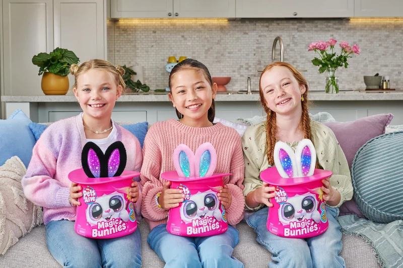 Pets Alive Magic Bunnies di ZURU Peluche magico elettronico e interattivo a sorpresa (Pink Bunny)