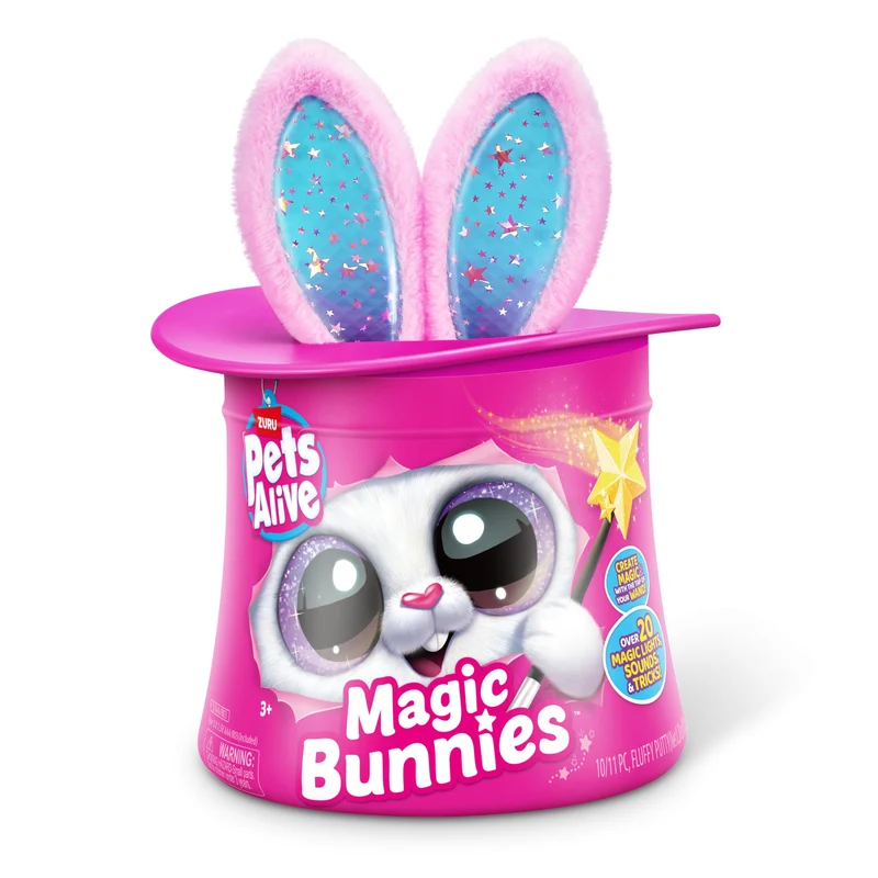 Pets Alive Magic Bunnies di ZURU Peluche magico elettronico e interattivo a sorpresa (Pink Bunny)