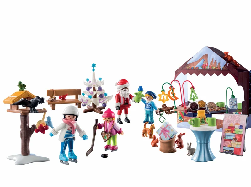 PLAYMOBIL Christmas 71472 Calendario dell'Avvento: Mercatini di Natale, 24 entusiasmanti sorprese, tra cui quattro personaggi, Calendario dell'Avvento 2024, giocattolo per bambini dai 4 anni in su