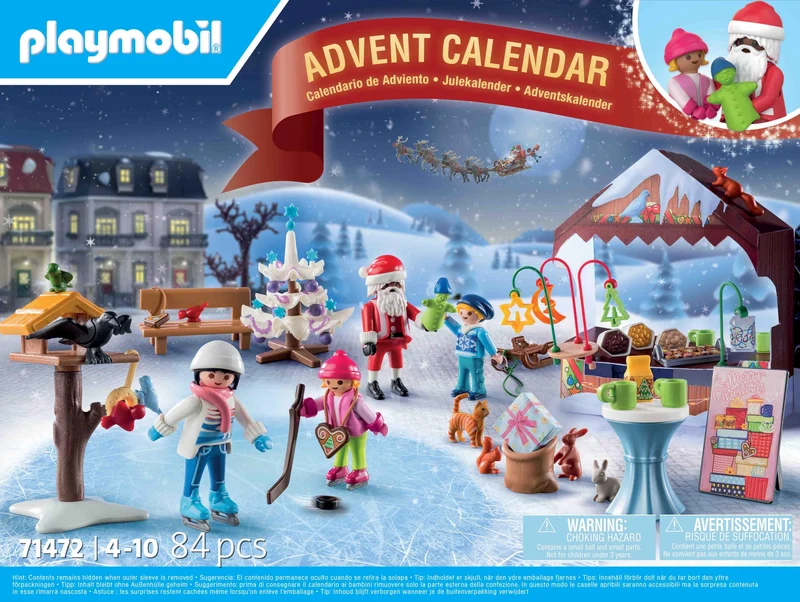 PLAYMOBIL Christmas 71472 Calendario dell'Avvento: Mercatini di Natale, 24 entusiasmanti sorprese, tra cui quattro personaggi, Calendario dell'Avvento 2024, giocattolo per bambini dai 4 anni in su