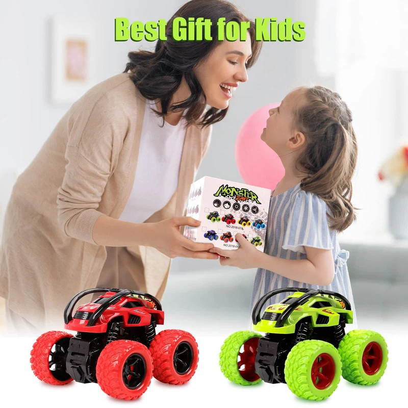 m zimoon Camion Giocattolo Macchine Bambini,2 Pezz Giocattoli di Monster Trucks Inertia Fuoristrada con Rotazione a 360 Gradi Auto a Frizione Regalo di Natale per Bambini Toddlers