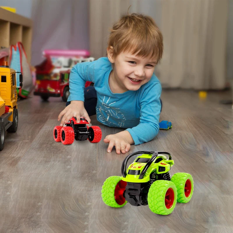 m zimoon Camion Giocattolo Macchine Bambini,2 Pezz Giocattoli di Monster Trucks Inertia Fuoristrada con Rotazione a 360 Gradi Auto a Frizione Regalo di Natale per Bambini Toddlers