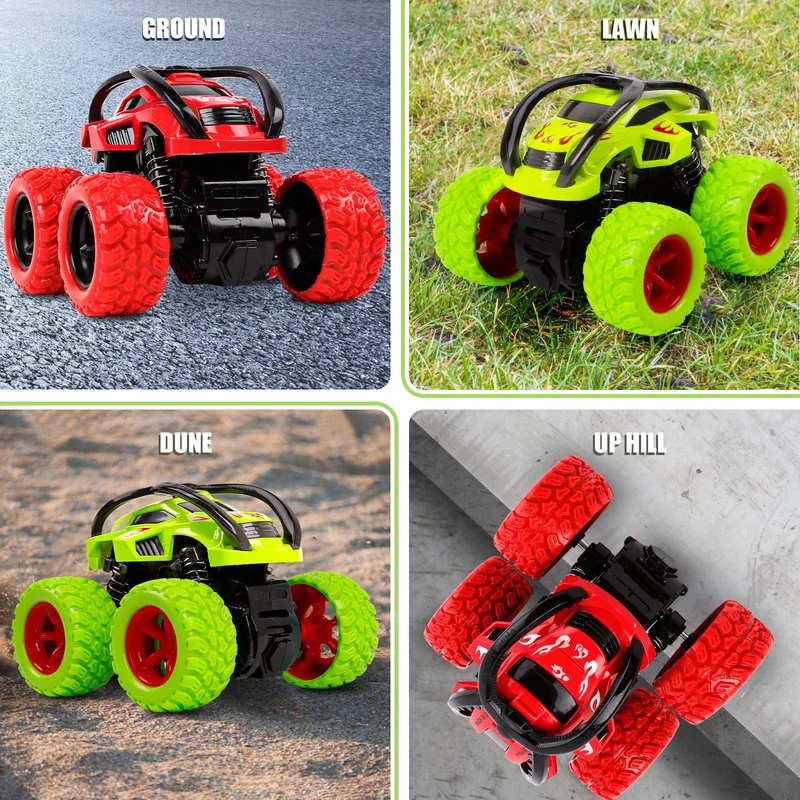 m zimoon Camion Giocattolo Macchine Bambini,2 Pezz Giocattoli di Monster Trucks Inertia Fuoristrada con Rotazione a 360 Gradi Auto a Frizione Regalo di Natale per Bambini Toddlers