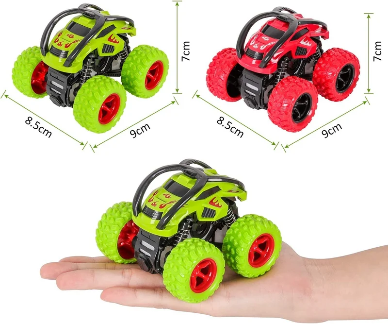 m zimoon Camion Giocattolo Macchine Bambini,2 Pezz Giocattoli di Monster Trucks Inertia Fuoristrada con Rotazione a 360 Gradi Auto a Frizione Regalo di Natale per Bambini Toddlers