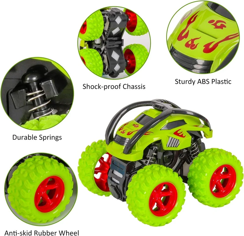m zimoon Camion Giocattolo Macchine Bambini,2 Pezz Giocattoli di Monster Trucks Inertia Fuoristrada con Rotazione a 360 Gradi Auto a Frizione Regalo di Natale per Bambini Toddlers
