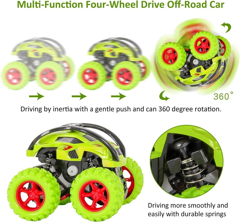 m zimoon Camion Giocattolo Macchine Bambini,2 Pezz Giocattoli di Monster Trucks Inertia Fuoristrada con Rotazione a 360 Gradi Auto a Frizione Regalo di Natale per Bambini Toddlers