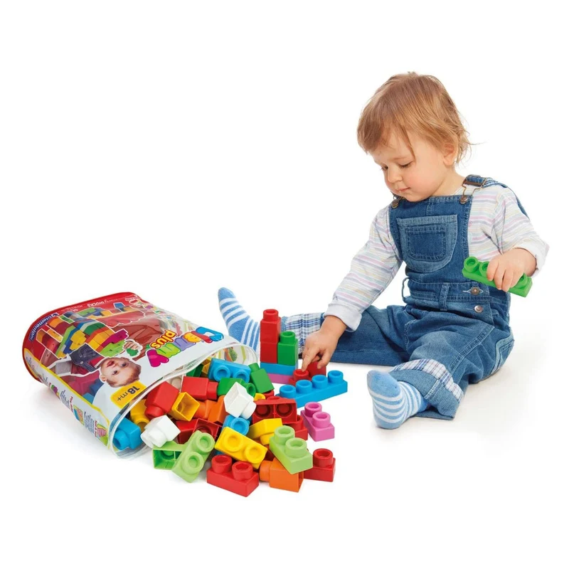 Clementoni Clemmy Plus - 60 Mattoncini per Costruzioni, Gioco Prima Infanzia Made in Italy, Bambini 18-36 Mesi, 100% Igienici e Lavabili, per Sviluppare Manualità, Percezione Visiva e Fantasia, 14880