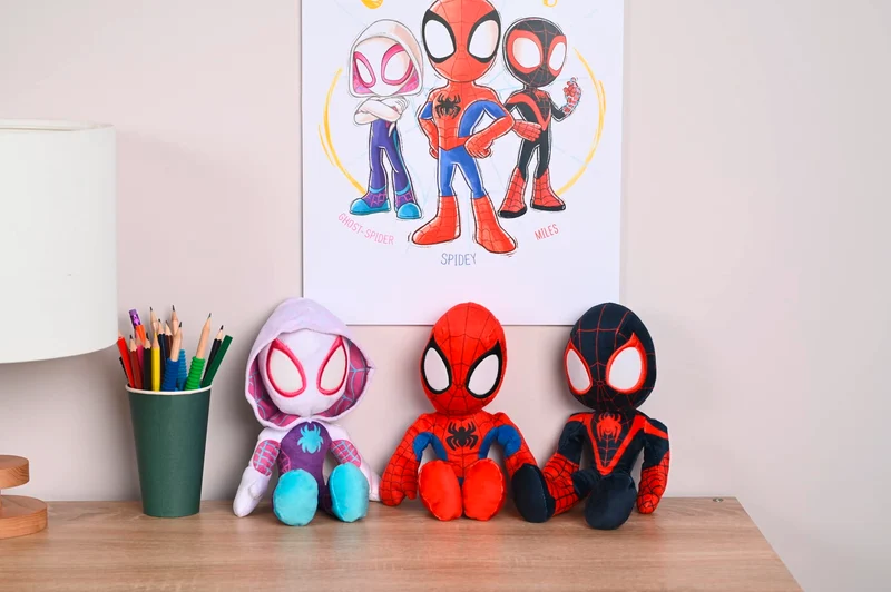 Simba - Disney Plush Marvel Spidey, 6315875810X12, +0 mesi, altezza 25 cm, in morbido tessuro, occhi che brillano al buio