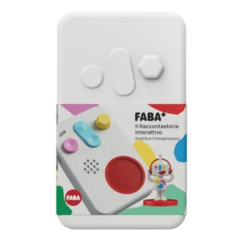 FABA+ Raccontastorie interattivo per bambini con contenuti audio da 0 a 10 anni, Cassa audio con Personaggio Sonoro Faba•Me, Luce notturna, Routine nanna, Gioco educativo musicale, Versione Italiana