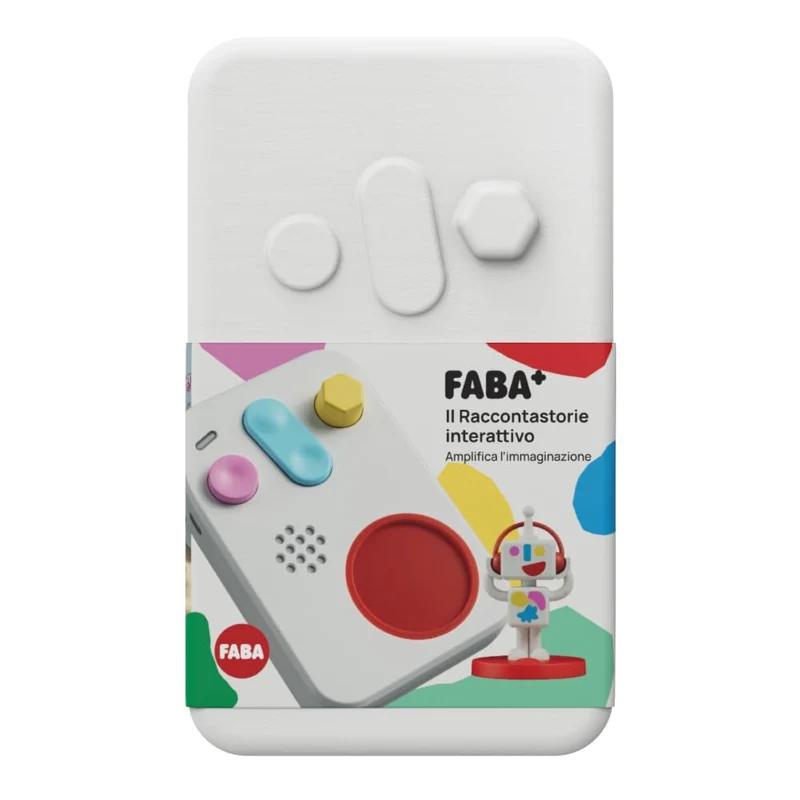 FABA+ Raccontastorie interattivo per bambini con contenuti audio da 0 a 10 anni, Cassa audio con Personaggio Sonoro Faba•Me, Luce notturna, Routine nanna, Gioco educativo musicale, Versione Italiana