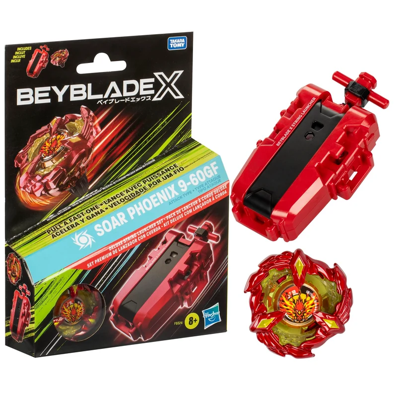 Hasbro Beyblade X Soar Phoenix 9-60GF, Set di Lanciatore a Corda Deluxe
