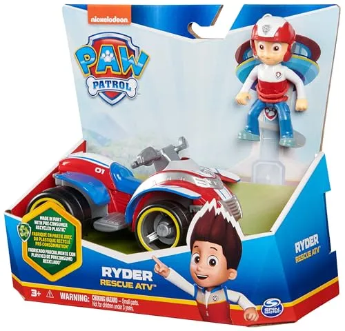 Paw Patrol, Quad di Salvataggio di Ryder, Veicolo e Personaggio Ryder, Giochi Bambini, 3+ Anni