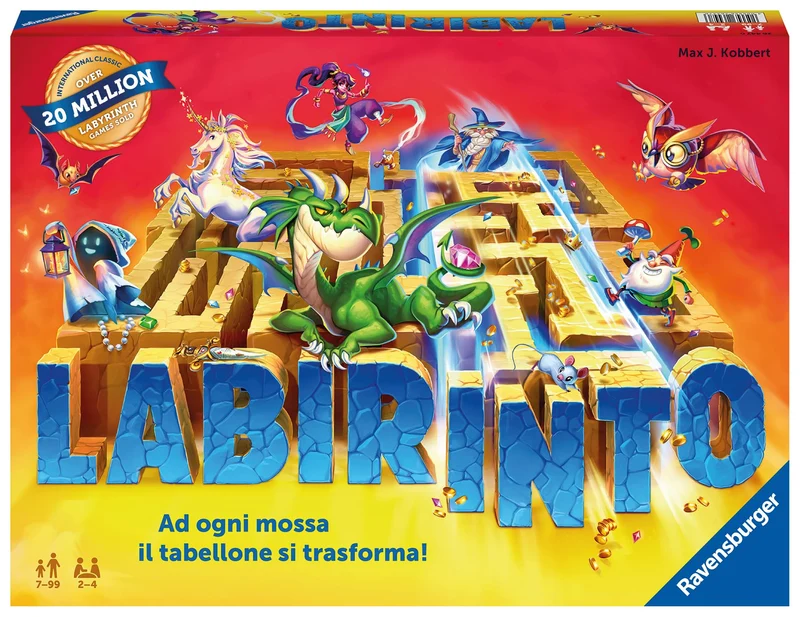 Ravensburger - Labirinto 35° Anniversario, Gioco da Tavolo per Tutta la Famiglia, 2-4 Giocatori, Idea Regalo per Bambini 7+ Anni, Edizione in Italiano