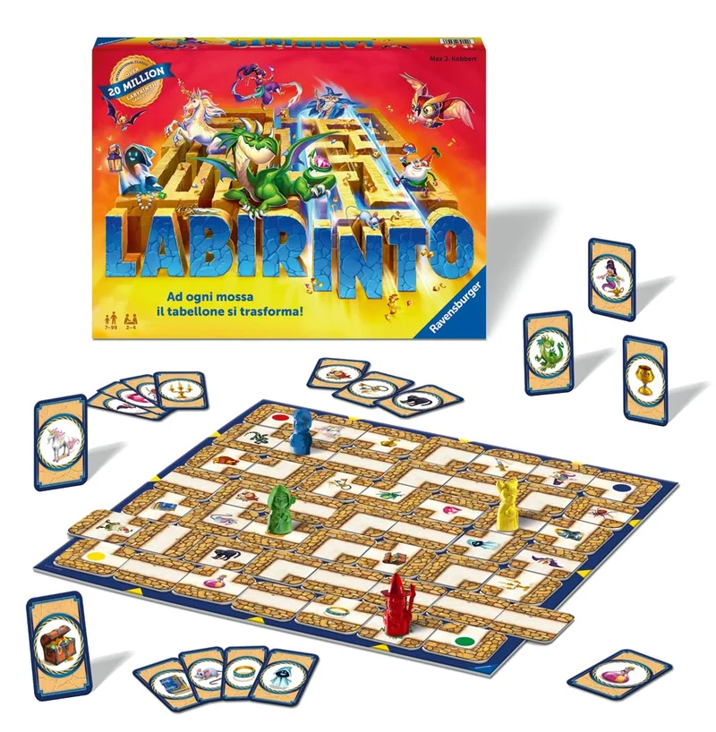 Ravensburger - Labirinto 35° Anniversario, Gioco da Tavolo per Tutta la Famiglia, 2-4 Giocatori, Idea Regalo per Bambini 7+ Anni, Edizione in Italiano