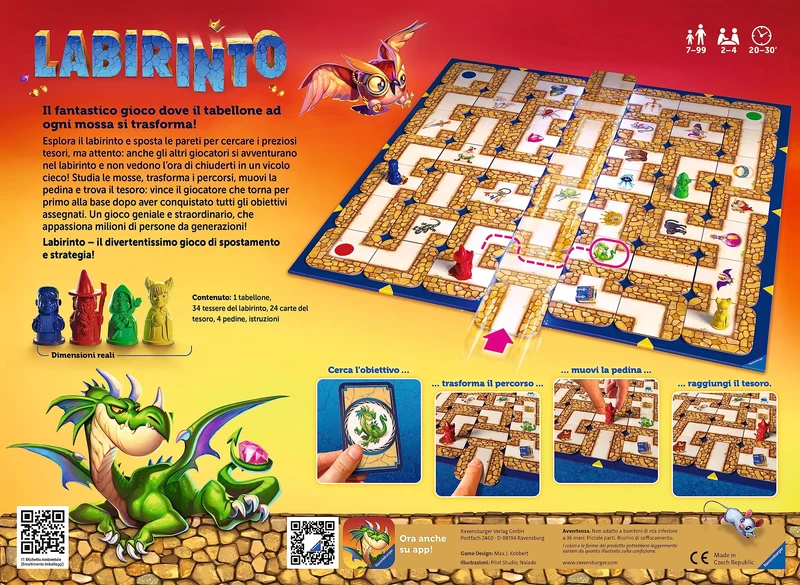 Ravensburger - Labirinto 35° Anniversario, Gioco da Tavolo per Tutta la Famiglia, 2-4 Giocatori, Idea Regalo per Bambini 7+ Anni, Edizione in Italiano