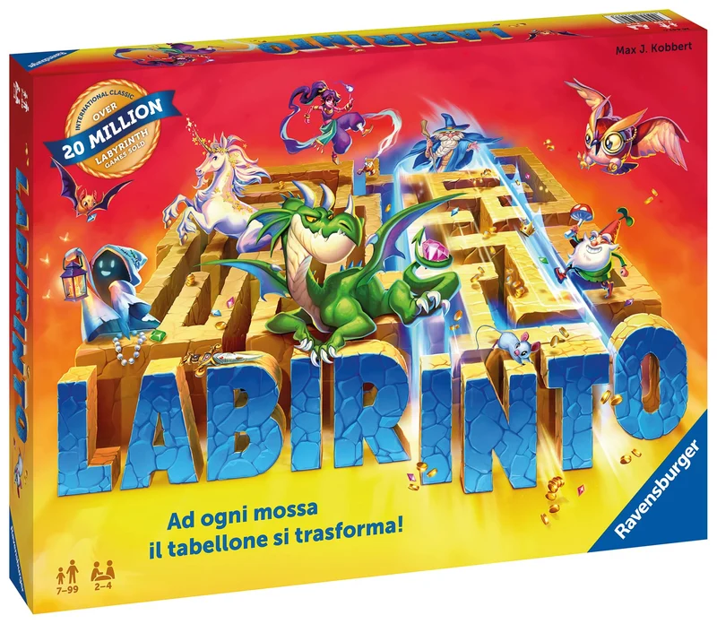 Ravensburger - Labirinto 35° Anniversario, Gioco da Tavolo per Tutta la Famiglia, 2-4 Giocatori, Idea Regalo per Bambini 7+ Anni, Edizione in Italiano