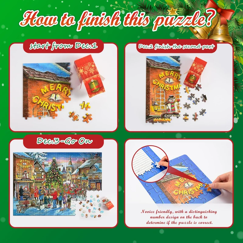 HappyKidsClub Calendario Avvento 2024, Puzzle 1000 Pezzi Regali Natale 2024 Calendario Avvento Uomo Idee Regalo Natale Calendario dell Avvento 2024 Puzzle Adulti Calendario Avvento Adulti