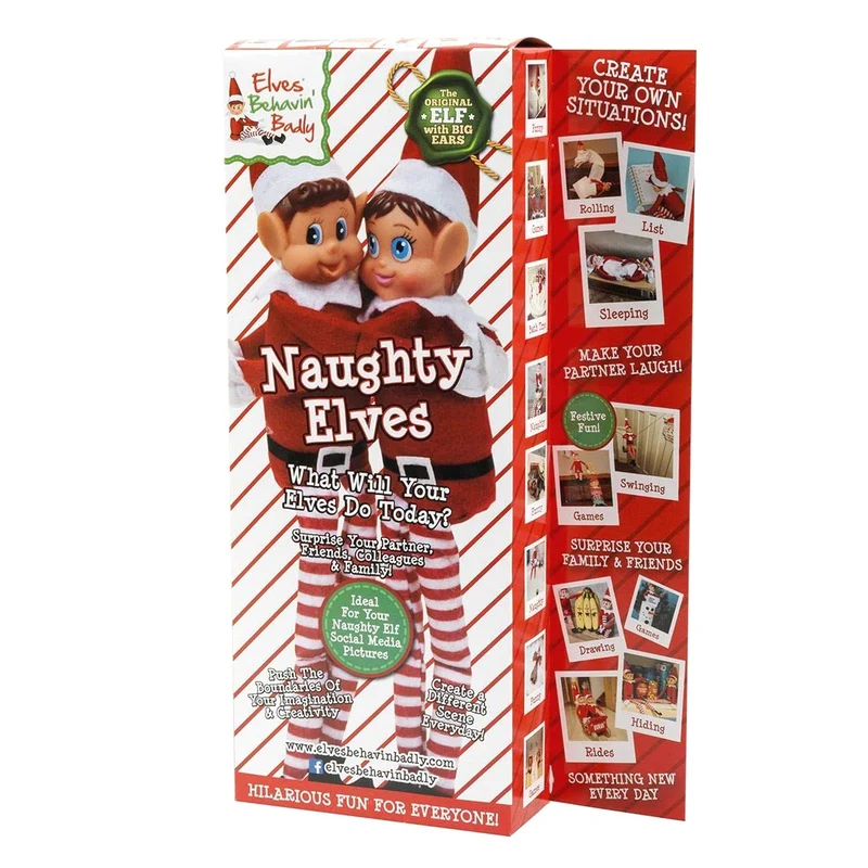 Set di 2-30,48 cm novità Naughty Girl And Boy Elves Behavin' Badly