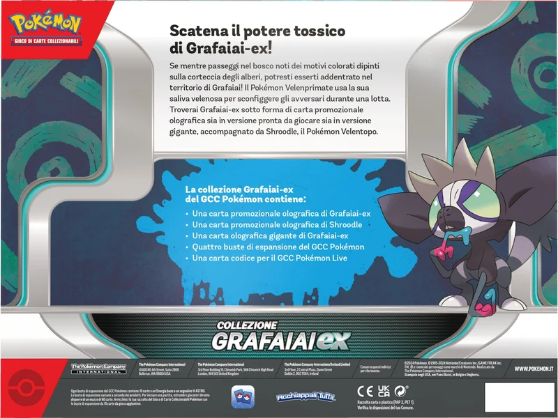 Pokémon- Collezione Grafaiai-Ex del GCC (Due Carte promozionali, Carta olografica Gigante e Quattro Buste di espansione), Edizione in Italiano, Colore, 290-60483