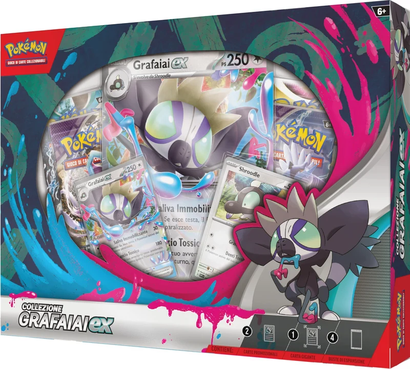 Pokémon- Collezione Grafaiai-Ex del GCC (Due Carte promozionali, Carta olografica Gigante e Quattro Buste di espansione), Edizione in Italiano, Colore, 290-60483